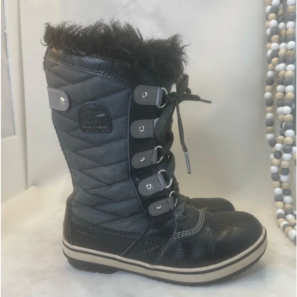 SOREL Youth waterproof Tofino II Boot Black Quarry size 3